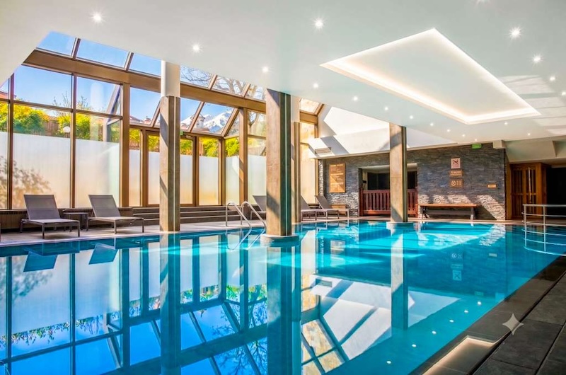 Bright indoor swimming pool inside Guinness